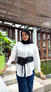 Obi Belt Katun Batik Jumputan Printing / Sabuk Pinggang Kain Modern - NNC