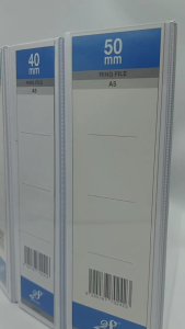 East File 25mm/40MM/50mm A5 2D Ring File/File for A5 Size Document/PVC White File
