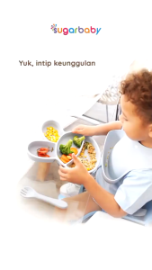 Sugar Baby - Perlengkapan MPASI Bayi Healthy Silicone Bowl Spoon & Fork Silicone Bib Silicone Plate (Nature Series)