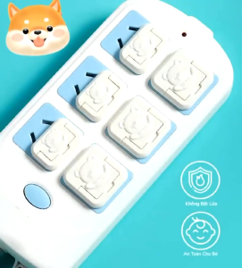 Bịt ổ điện an toàn cho bé cao cấp 2 chân 3 chân hình gấu đáng yêu - Hie en Store