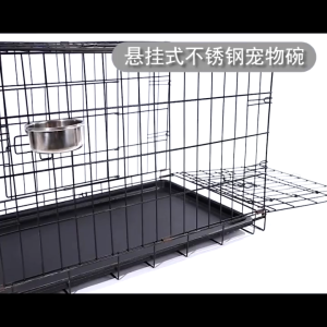Dog Hanging Metal Hook Stainless Bowl Dog Hanging Food Bowl for Dog Cage Hanging Food Feeder
