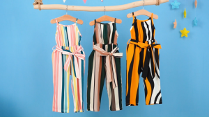 【COD&Local Ship】Little Girl Jumpsuit Square Neck Sleeveless Loose Long Pants