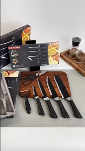 Bigmall เซ็ตมีด ชุดมีดสีดำ 1 กล่อง มี 6 ชิ้น No.Y1930