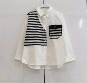 NANDO ATASAN KEMEJA WANITA BAHAN KATUN POPLIN LENGAN PANJANG SATU SAKU PULLSIZE