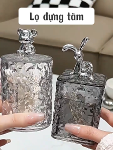 Hộp Đựng Tăm Xỉa Răng Hình Thỏ Gấu Trong Suốt Lọ Đựng Tăm Bông Chỉ Nha Khoa Nhỏ Gọn Chia Ngăn HT01 - Sky Home