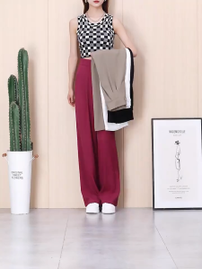 [S-4XL]Celana Kaki Lebar Pinggang Tinggi Ukuran Besar Untuk Wanita High Waist Celana Kasual Longgar Gaya Baru Setelan Korea Oversized Celana Lurus