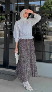 Rok Motif Korean Look - Rok Plisket Motif Premium Tebal - Pleated Skirt Motif