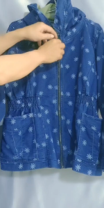 áo Khoác Jean Nữ Chống Nắng Vải jeans Thun Co Giản Hoa Văn 08