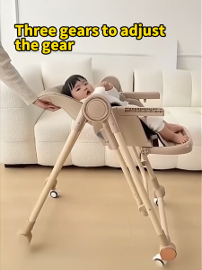 Baby dining high chair Rocking high chair for baby Foldable multi-functional adjustable childrens dining chair Baby high chair Baby seat with wheels suit 0-6 ages