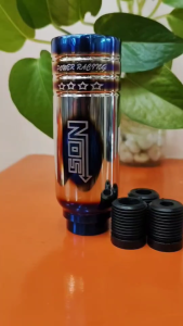 Nos หัวเกียร์แต่งซิ่ง สีไทเท ความสูงหัวเกียร์ 10CM งานไดร์สีพรีเมี่ยม หัวเกียร์รถยนต์