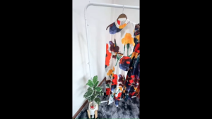 B20718 จั้มสูทขายาว คอเต่า พิมพ์ลาย Long jumpsuit turtleneck printed pattern