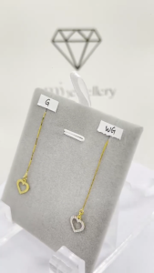 MJ Jewellery 5G Gold Collection Gold Love Chain Drop Earrings S15  375 Gold & 916 Gold