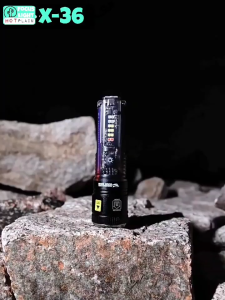 Senter X36 LED Laser Zoom Out Transparan Solar Panel Rechargeable 7 Mode