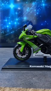 Diecast Miniatur Mainan Sepeda Motor Kawasaki Ninja ZX-10R 1/12 Aktif Suspensi