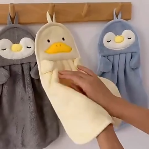 Baby Hand Towel Household Cartoon Hanging Water Absorption Thickening Toilet Special Coral Velvet擦手巾