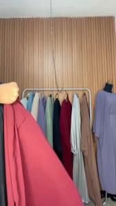 Anindita long cardi Bahan Ceruty Babydoll Premium 3 Layer Free Belt Terpisah dan Free Pashmina flowy