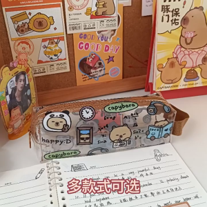 MOLES【Miễn phí vận chuyển】Capybara hộp bút trong suốt trường hợp dễ thương học sinh tiểu học bút chì trường hợp đơn giản hoạt hình giá trị cao Quà Tặng