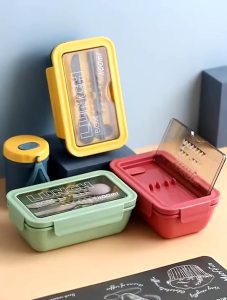 Furnibest Lunch Box Sekat Plastik 3 Kotak Tempat Bekal Lunch Box Serbaguna Makanan Anak