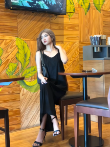 เดรสสายเดี่ยว ใส่เที่ยว ใส่เที่ยวคาเฟ่สวยๆ ใส่สบายไม่อึดอัด สวย สง่า ทรงทิ้งตัว ผ้าเปลือกไม้ ผ้ายับผ้านิ่มยืดๆ Q29