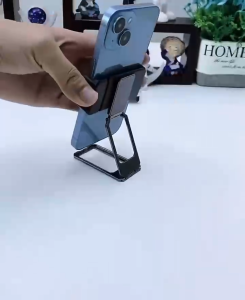 Universal Mini Durable Metal Cellphone Holder Clipping 360 Rotation Zinc Alloy Portable Foldable Adjustable Stand Mount Electronic Mobile Cellphone Smartphone Clamp Bracket Accessories Folding Handy