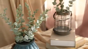 1PCS- Eucalyptus Stems Artificial Eucalyptus Leaves Stems Real Grey Green Touch Leaf Branches for Home Office Flowers Bouquet Centerpiece Wedding