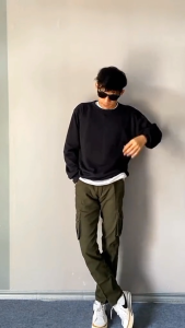 Celana Cargo Panjang Pria Dewasa Ukuran Jumbo Bigsize Pinggang Karet Bahan Tebal