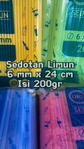 Sedotan Limun Premium 6mm x 24cm isi 200gr / Sedotan Ekonomis Warna Warni