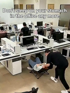 4-Position AdjustableFoldable Shell Chair Office Nap Chair Multi-use Sitting and Lying Convenient Storage 150KG Capacity