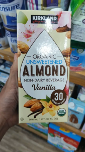 Date 08/26 Sữa hạnh nhân hữu cơ Kirkland 1lit (1 thùng 6 hộp x 1 Lit)