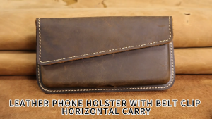 Tas Pinggang Kasual Pria Kulit Aslii Crazy Horse - Tas Sabuk Ponsel Retro Pria Kulit Aslii