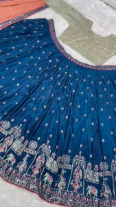 [PRE-ORDER] Semistitched Wear Heavy Chinon Embroidery Work Lengha (10-15days delivery)