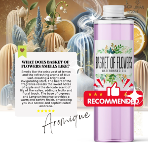 BASKET OF FLOWERS Water Soluble Oil for Air Fresheners | Aromique Premium Scent for Humidifiers & Diffusers 1L