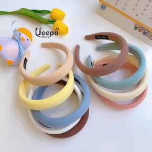 Bando Kain Wanita Korean Headband Model Lucu Berwarna Empuk Tebal Aksesoris Rambut Fashion Trendy
