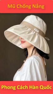 Mũ chống nắng Mũ đi biển chống tia UV Phong cách mới Mặt nhỏ Mũ chống nắng mùa hè Mũ vành lớn nhẹ 100% Cotton