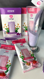 Momyes Almond Mix - Minuman Almond Dengan Katuk & Kelor untuk Nutrisi sehari - hari Rasa Enak -  Rasa TARO & STROBERI