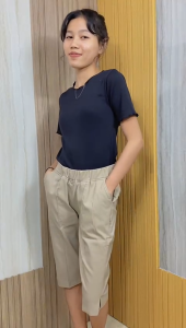 Oralia - Celana Big Size Pendek 7/8 LFRP Ukuran 8L6L5L4L2LXLS Fit To L Warna Capucino Cream Hitam Moca