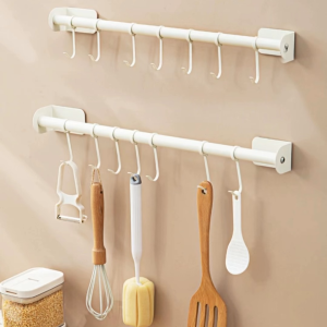 ราวแขวนอเนกประสงค์ ตะขอติดผนัง ไม่ต้องเจาะผนัง ติดผนังโดยใช้กาวติด มี 3 ขนาดให้เลือก