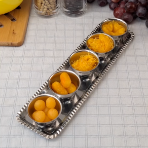 ชุดไหว้เจ้าถาดยาวสเตนเลส 5 ที่-เครื่องครัวตราสมอ