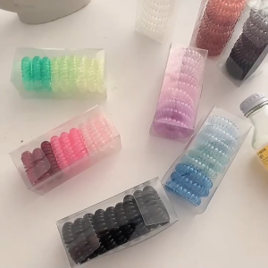 Set 9 Dây Cột Tóc Nữ Dạng Xoắn Ốc Đơn Giản Nhiều Màu Sắc Thời Trang-NIEVE