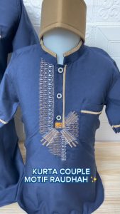 Baju Koko Kurta Anak Motif RAUDHAH usia 1-12Tahun Bahan Katun Premium/Koko Kurta Anak Peci-Baju-Celana BISA COD