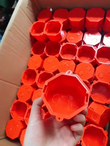 AMCO TYPE 86 Junction Box Utility Box Orange PVC Fire Retardant Flush Type Outlet & Switch No Screws Included