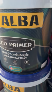 Sơn lót ABBA Eco Primer (5lit/18lit). Che phủ cực tốt tăng độ bám dính và chống hiện tượng kiềm hoá.