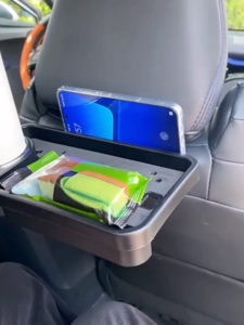 Car Drinks Holder Tray | Back Seat Foldable Stable Snacks Tray with Cup Holder | Car Headrest Extension Food Plate