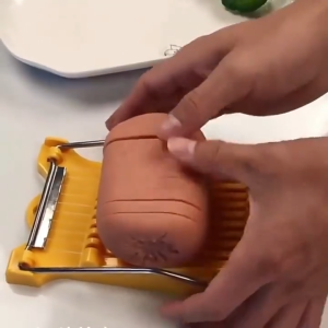 Food Slicer Luncheon Meat Boiled Egg Fruit Slicer Soft Food Cheese Sushi Cutter Canned Meat Cutting Machine with 10 Cutting Wires Stainless Steel