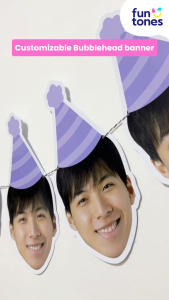 Customized Bubblehead Celebration Birthday Bunting Banner DIY Custom Photo Banner
