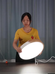 GOGEOUS Lampu Plafon Minimalis 3 Warna 12W 18W 24W 36W |Lampu LED Lampu Kayu Terkendali Jauh Tamu Kamar Tidur Gantung Lampu Plafon Rumah|Lampu Downlight