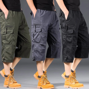 UrbanRush Belerizza Celana Pendek Cargo Sirwal Bahan Nyaman Warna Hitam Army Abu dan Coklat