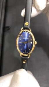 ADRIATICA Swiss Made Classic Slim Watches Gold Case Blue Dial Womens Leather Strap Watch 36mm A3795.1215Q