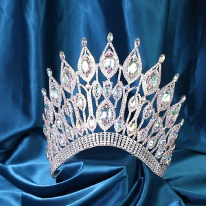 Big Miss Universal Pageant Crown High-end Adjustable Shiny Wedding Gown Tiara Princess Queen Sagala