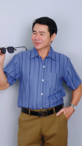 Áo sơ mi đũi nam tay ngắn trung niên THÁI KHANG siêu mát form rộng cho người lớn tuổi caro ATK12